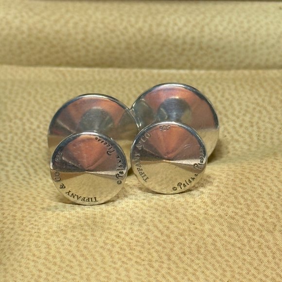 Tiffany & Co. Sterling Silver Paloma Picasso Dumbbell Tiered Cuff Links